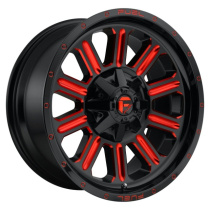 Fuel 1PC Hardline 20X9 ET20 5x127/139.7 87.10 Gloss Black Red Tinted Clear Fälg